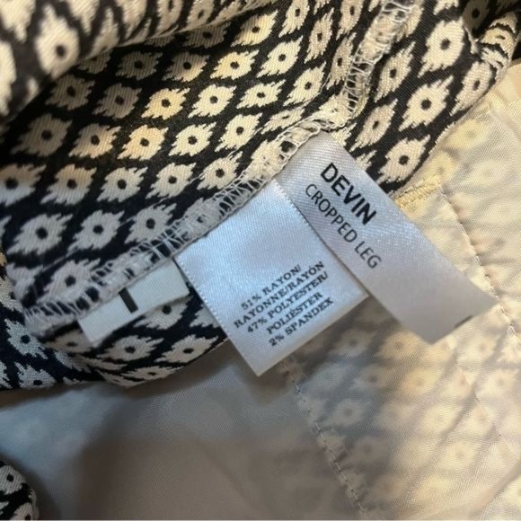 Ann Taylor Textured geometric pattern Devin Cropped Straight legs Pants size 2 - Picture 8 of 8